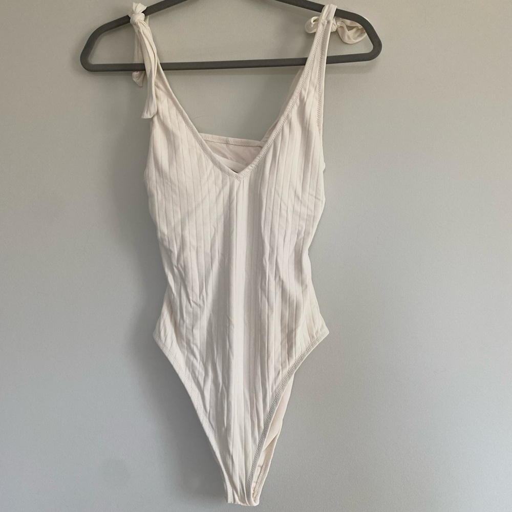 Shade And Shore Cream One Piece Bikini